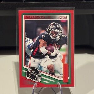 🔥 2025 Panini Score Bijan Robinson Red Card. Atlanta Falcons
